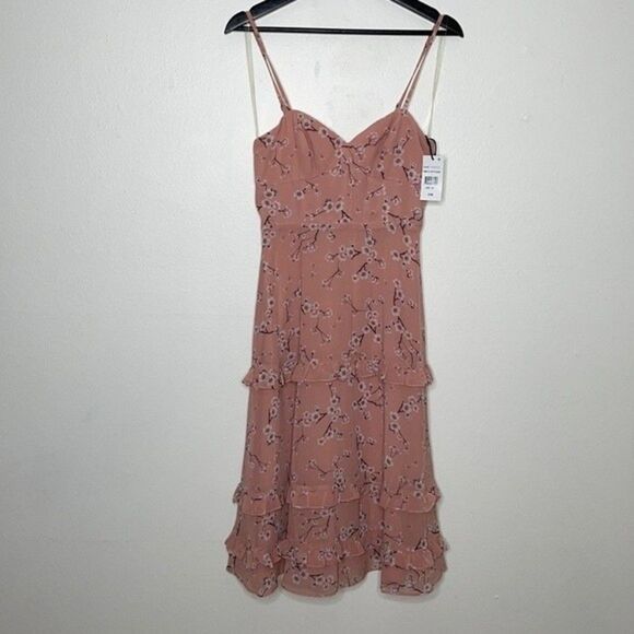 FAME AND PARTNERS Tiered Floral Dress Womens Size 2 - Picture 4 of 11